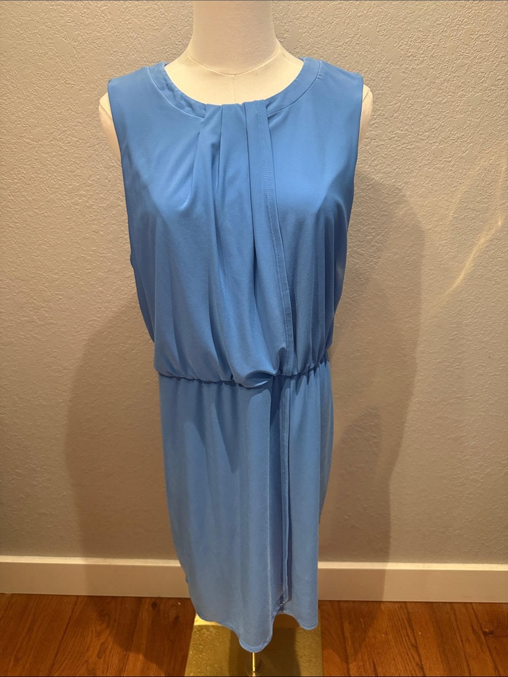 White House Black Market Light Blue Sleeveless Midi Dress
